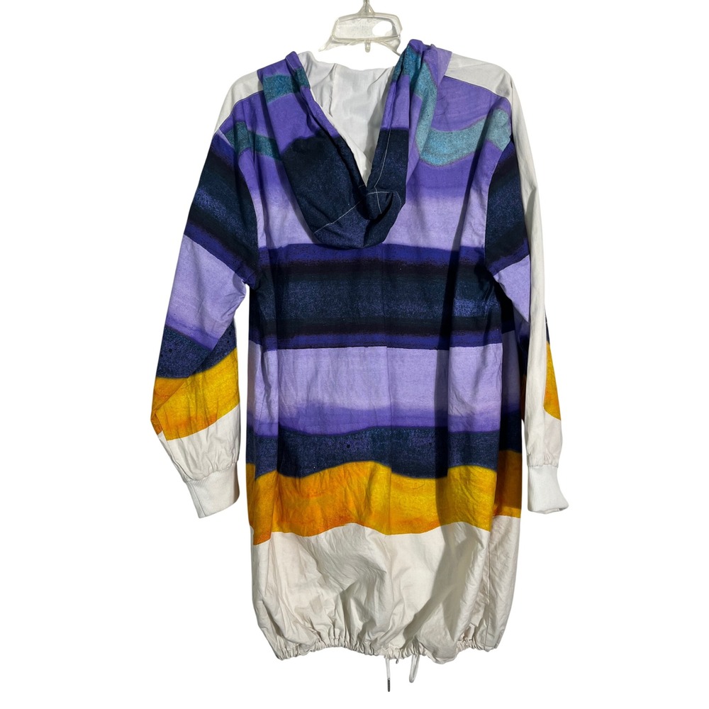 MAEVE x ANTHROPOLOGIE Longline Striped Hooded Windbreaker Jacket - Picture 5 of 14